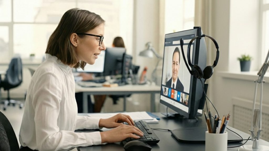 Monitor-Headsethalter Büro Arbeitsplatz